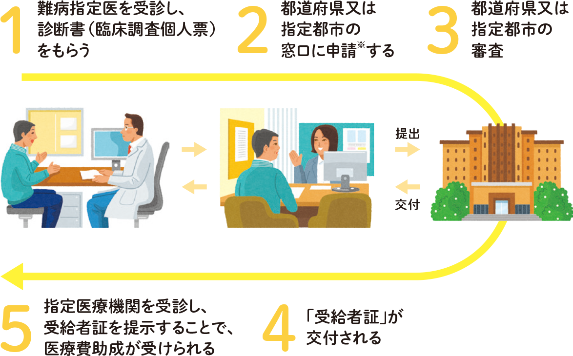 受給者証の申請と交付の流れ